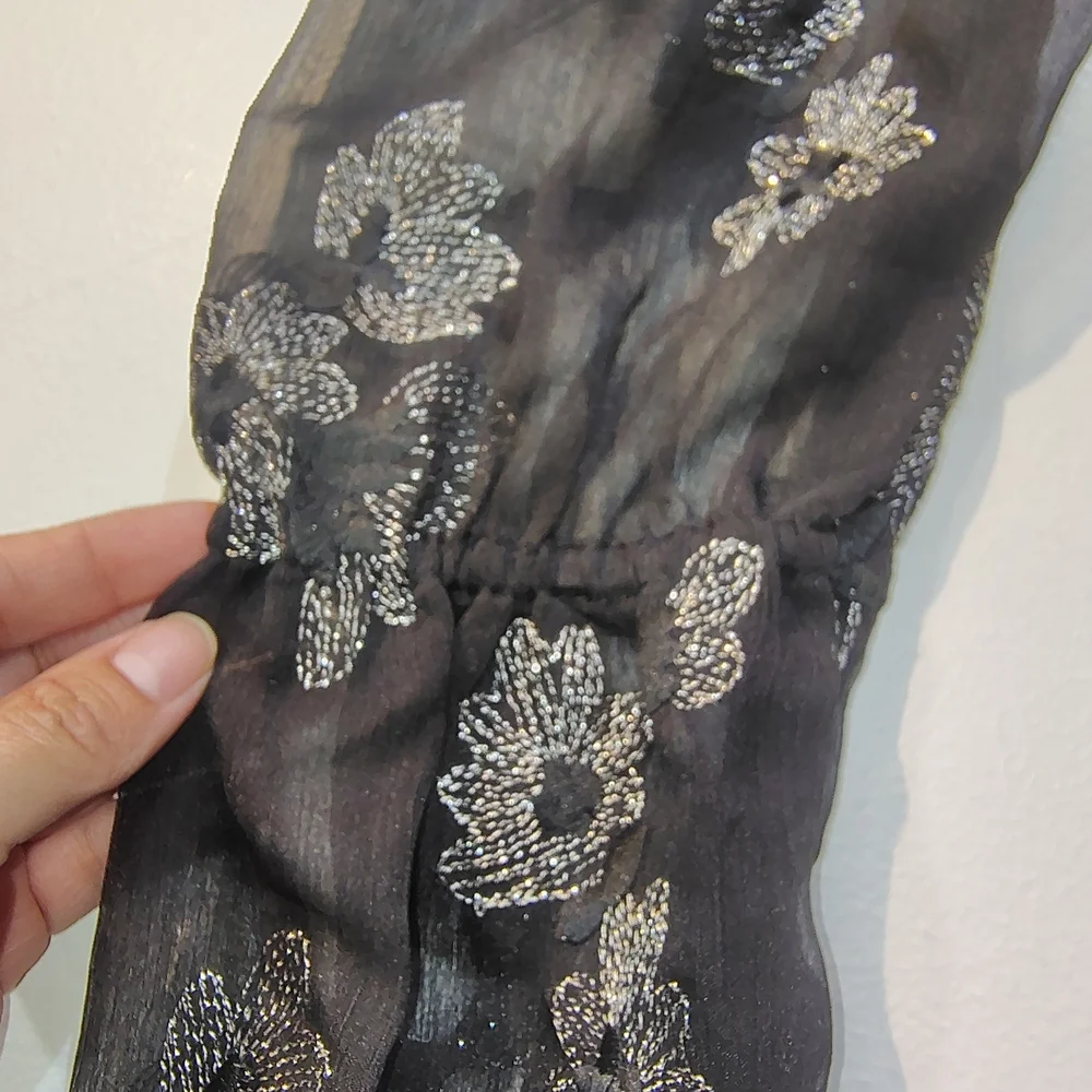 Anthropologie Sweater Womens Small Black Layered Sheer Floral Whimsygoth Boho ,S - Picture 8 of 13